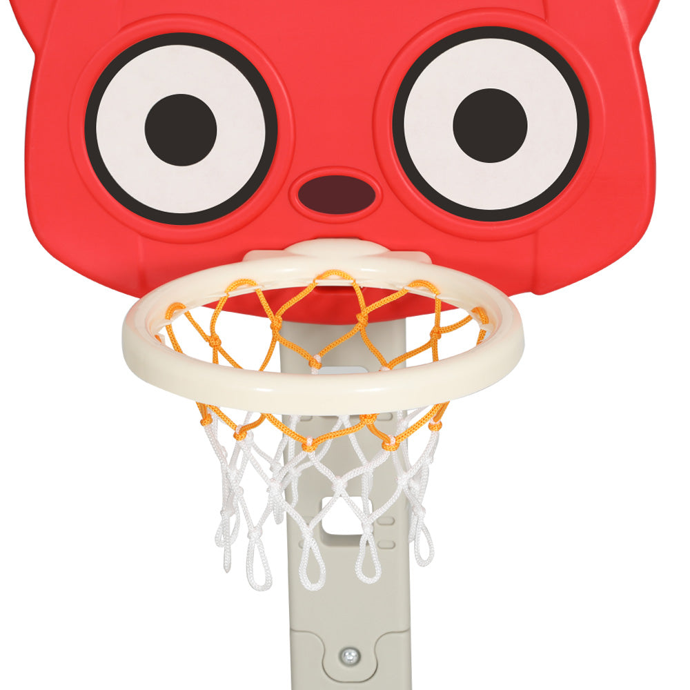 NNEDSZ Kids Basketball Hoop Stand Adjustable 5-in-1 Sports Center Toys Set Red